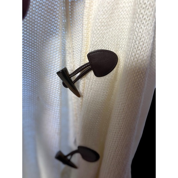 Michael Kors Ivory Sweater Poncho Cape Oversized Full Zip Toggle Closure Sz S - Picture 6 of 15